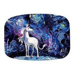 Unicorn Starry Night Print Van Gogh Mini Square Pill Box by Sarkoni