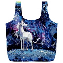 Unicorn Starry Night Print Van Gogh Full Print Recycle Bag (xxl) by Sarkoni