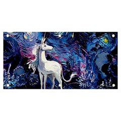 Unicorn Starry Night Print Van Gogh Banner And Sign 6  X 3  by Sarkoni