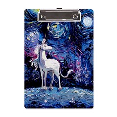 Unicorn Starry Night Print Van Gogh A5 Acrylic Clipboard