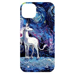 Unicorn Starry Night Print Van Gogh Iphone 14 Plus Black Uv Print Case by Sarkoni