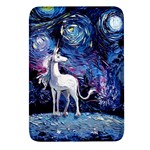 Unicorn Starry Night Print Van Gogh Rectangular Glass Fridge Magnet (4 pack) Front