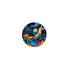 Cartoon Parody  Art Starry Night Van Gogh 1  Mini Buttons by Sarkoni