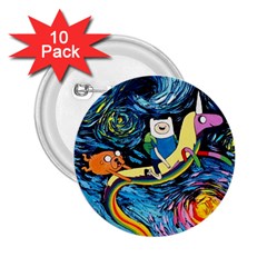 Cartoon Parody  Art Starry Night Van Gogh 2.25  Buttons (10 pack) 