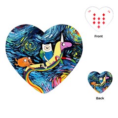 Cartoon Parody  Art Starry Night Van Gogh Playing Cards Single Design (Heart)