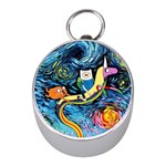 Cartoon Parody  Art Starry Night Van Gogh Mini Silver Compasses Front