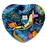 Cartoon Parody  Art Starry Night Van Gogh Heart Glass Fridge Magnet (4 pack) Front