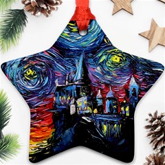 Castle Starry Night Print Van Gogh Parody Ornament (star)