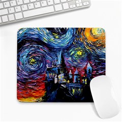 Castle Starry Night Print Van Gogh Parody Large Mousepad by Sarkoni