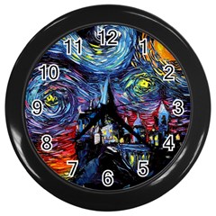 Castle Starry Night Print Van Gogh Parody Wall Clock (Black)