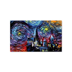 Castle Starry Night Print Van Gogh Parody Sticker (rectangular) by Sarkoni