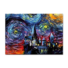 Castle Starry Night Print Van Gogh Parody Sticker A4 (10 pack)