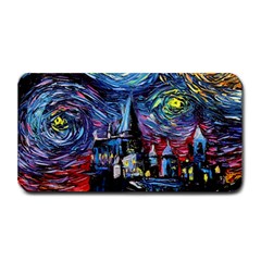 Castle Starry Night Print Van Gogh Parody Medium Bar Mat by Sarkoni