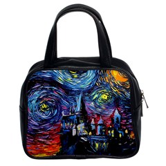 Castle Starry Night Print Van Gogh Parody Classic Handbag (Two Sides)