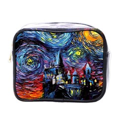 Castle Starry Night Print Van Gogh Parody Mini Toiletries Bag (one Side) by Sarkoni