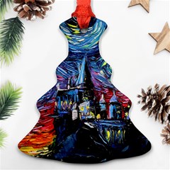 Castle Starry Night Print Van Gogh Parody Ornament (christmas Tree)  by Sarkoni