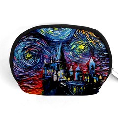 Castle Starry Night Print Van Gogh Parody Accessory Pouch (medium) by Sarkoni