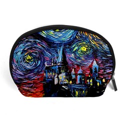 Castle Starry Night Print Van Gogh Parody Accessory Pouch (large) by Sarkoni