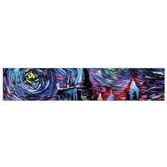 Castle Starry Night Print Van Gogh Parody Small Premium Plush Fleece Scarf