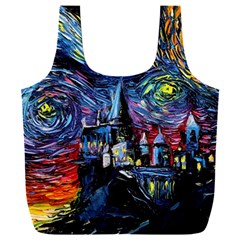 Castle Starry Night Print Van Gogh Parody Full Print Recycle Bag (xxl) by Sarkoni