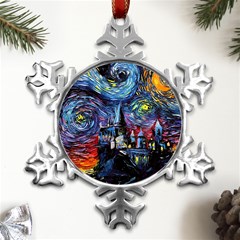 Castle Starry Night Print Van Gogh Parody Metal Small Snowflake Ornament