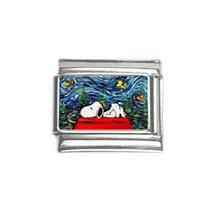 Dog Cartoon Vincent Van Gogh s Starry Night Parody Italian Charm (9mm) by Sarkoni