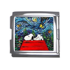 Dog Cartoon Vincent Van Gogh s Starry Night Parody Mega Link Italian Charm (18mm)