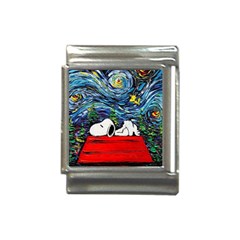 Dog Cartoon Vincent Van Gogh s Starry Night Parody Italian Charm (13mm) by Sarkoni