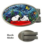 Dog Cartoon Vincent Van Gogh s Starry Night Parody Money Clips (Oval)  Front