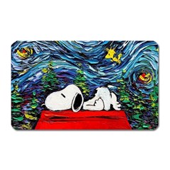 Dog Cartoon Vincent Van Gogh s Starry Night Parody Magnet (rectangular) by Sarkoni