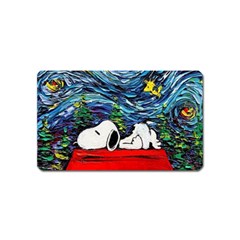 Dog Cartoon Vincent Van Gogh s Starry Night Parody Magnet (name Card) by Sarkoni