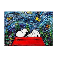 Dog Cartoon Vincent Van Gogh s Starry Night Parody Sticker A4 (100 Pack) by Sarkoni