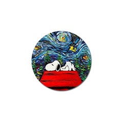 Dog Cartoon Vincent Van Gogh s Starry Night Parody Golf Ball Marker (10 Pack) by Sarkoni