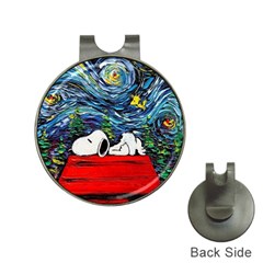 Dog Cartoon Vincent Van Gogh s Starry Night Parody Hat Clips With Golf Markers by Sarkoni