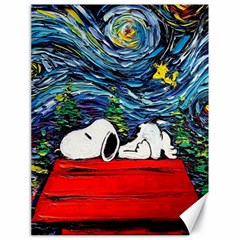 Dog Cartoon Vincent Van Gogh s Starry Night Parody Canvas 18  X 24  by Sarkoni