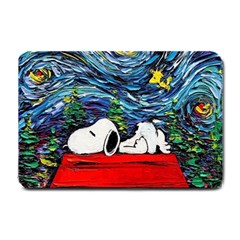 Dog Cartoon Vincent Van Gogh s Starry Night Parody Small Doormat by Sarkoni