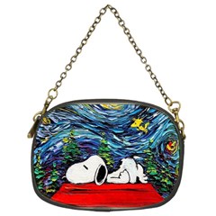 Dog Cartoon Vincent Van Gogh s Starry Night Parody Chain Purse (two Sides)