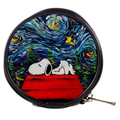 Dog Cartoon Vincent Van Gogh s Starry Night Parody Mini Makeup Bag by Sarkoni