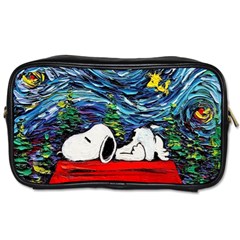 Dog Cartoon Vincent Van Gogh s Starry Night Parody Toiletries Bag (one Side) by Sarkoni