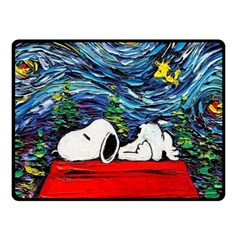 Dog Cartoon Vincent Van Gogh s Starry Night Parody Fleece Blanket (small) by Sarkoni