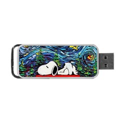 Dog Cartoon Vincent Van Gogh s Starry Night Parody Portable Usb Flash (one Side) by Sarkoni