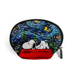 Dog Cartoon Vincent Van Gogh s Starry Night Parody Accessory Pouch (small) by Sarkoni