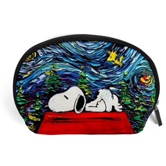 Dog Cartoon Vincent Van Gogh s Starry Night Parody Accessory Pouch (large) by Sarkoni