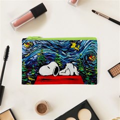 Dog Cartoon Vincent Van Gogh s Starry Night Parody Cosmetic Bag (xs) by Sarkoni