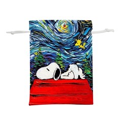 Dog Cartoon Vincent Van Gogh s Starry Night Parody Lightweight Drawstring Pouch (m) by Sarkoni