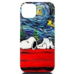 Dog Cartoon Vincent Van Gogh s Starry Night Parody Iphone 14 Plus Black Uv Print Case by Sarkoni