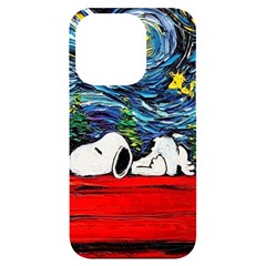 Dog Cartoon Vincent Van Gogh s Starry Night Parody Iphone 14 Pro Black Uv Print Case