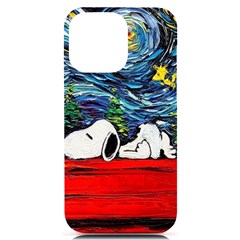 Dog Cartoon Vincent Van Gogh s Starry Night Parody Iphone 14 Pro Max Black Uv Print Case by Sarkoni