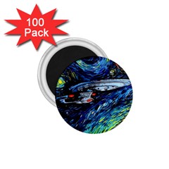 Spaceship Galaxy Parody Art Starry Night 1 75  Magnets (100 Pack)  by Sarkoni