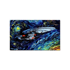 Spaceship Galaxy Parody Art Starry Night Sticker (rectangular) by Sarkoni